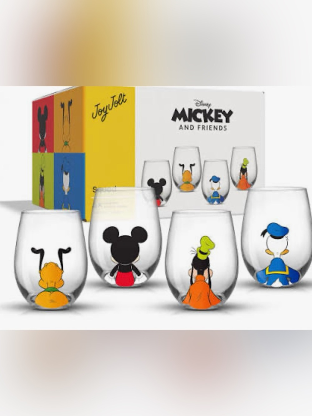 8 JoyJolt Disney Mickey and Friends Stemless Glasses  Glasses 2 Boxes of 4